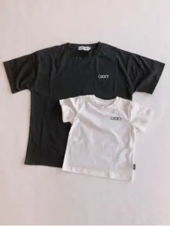 【新品】 110 親子リンク Tシャツ おそろい ペア　　ブラック
