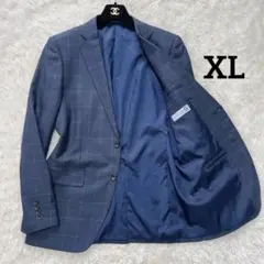 美品✨ABITRE51 テーラードジャケット　XLネイビー格子チェック　オンリー