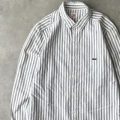 13447 LACOSTE LIVE 刺繍ロゴ ストライプシャツ