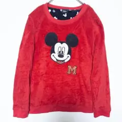 赤 ミッキーフリース トレーナー Mサイズ Disney