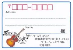 宛名シール 32枚 大きめサイズ ギター