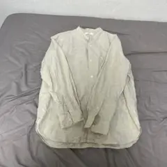 コットンリネンスタンドカラーシャツ