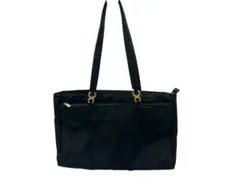 【美品】Ungaro トートバッグ ナイロン ブラック ゴールド金具 A4収納可