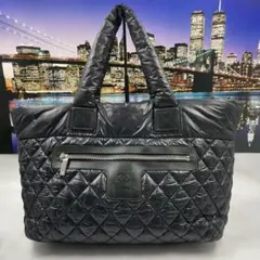 CHANEL シャネル 美品 コココクーン ナイロン レザー MM トートバッグ