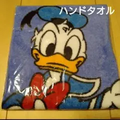 [値下げ]ドナルドダック ハンドタオル　青　ディズニー　レトロ　レア