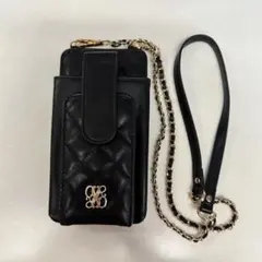 RANDA キルティングスマホショルダー ブラック