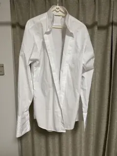 【美品】タキシード用シャツ シワあり スタンドカラー シャツ Lサイズ 結婚式用