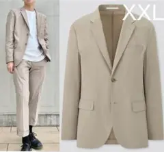 新品ユニクロ　感動ジャケット（コットンライク）スリムフィット　ベージュ　XXL