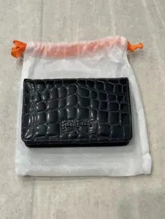 美品 Folli Follie クロコダイル調 名刺入れ 黒色