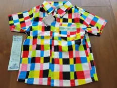 [新品未使用]石垣市みね屋工房 みんさウェア キッズ 半袖シャツ 100cm