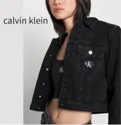 Calvin Klein ブラック クロップドデニムジャケット