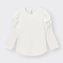 GU ギャザースリーブ トップス　ホワイト