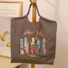 ボールアンドチェーン 刺繍 大容量 エコバッグ Mサイズ 帆布バッグ