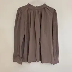 【訳あり】Futier Land くすみカラー　袖プリーツ　長袖ブラウス　XL