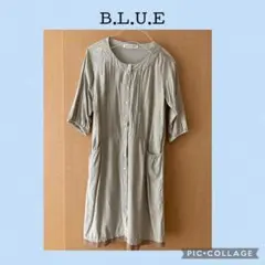 Sale！☆ BLUE ブルー ☆ ワンピース ナチュラル 綿 麻 ゆったり