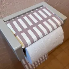 3048【2点100円、3点200円引き】フレンチ格子柄トイレットペーパーカバー