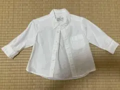 無印良品　洗いざらしオックスボタンダウンシャツ（ベビー）ベビー８０・オフ白