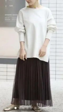 ♡スローブイエナ♡マットオーガンジープリーツスカート