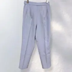k635》タックテーパードパンツ 綺麗め シンプル オフィス 着回し 無地 L
