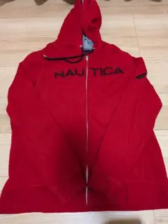 NAUTICA フード付きパーカー Lサイズ相当 レッド US古着