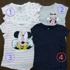 H&M ハート柄・水玉・ミニーマウス Tシャツ4枚セット 90センチ〜98センチ