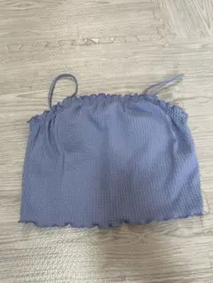 【GU】カップ付きキャミソール　水色　ほぼ未使用　140cm