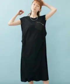 33℃ ノースリーブロングワンピース ブラック