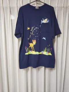 00s DISNEY バンビ　ポケットtシャツ ポケt