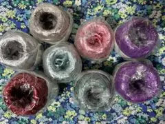 エコアンダリア　未使用2玉+使いかけ5玉+使いかけラフィア1玉　　毛糸