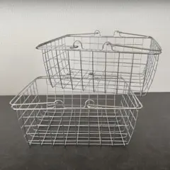 美品✨3COINS ワイヤーバスケット 2個セット ステンレス スリコ