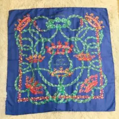 ✨極美品✨エルメス スカーフ カレ 90 春の祭典 花柄 青色 シルク