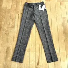 ✔️新品☆スーツカンパニー パンツ スラックス グレー チェック柄 XSサイズ