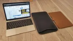 MacBook 2016 ゴールド 本体とレザーケースおまけ