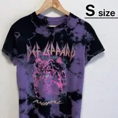DEF LEPPARD　Tシャツ　S　パープル　タイダイ柄　バンド　ANIMAL