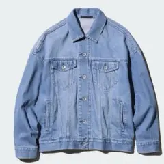 【美品】ユニクロ　デニムオーバーサイズジャケット　L ライトブルー