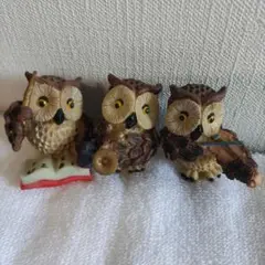 フクロウ　陶器製　置物