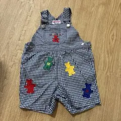 ミキハウス　MIKIHOUSE サロペット　90 男の子　ギンガムチェック