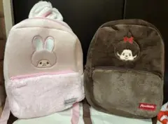 GIGO限定品　モンチッチ ぬいぐるみリュック　ブラウン　ピンク　2個セット