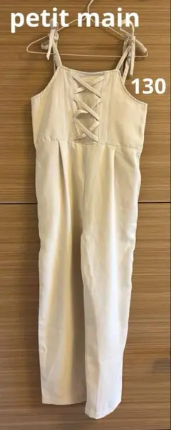 petit mainレースアップオールインワン