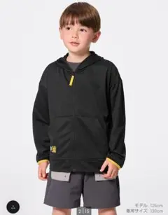 新品 GU ポケモン UVカットパーカ 黒 130　パーカー　キッズ　kids
