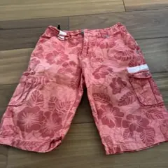 値下げ！BOBOLIトロピカル柄　オレンジ赤基調　140センチ男子パンツ