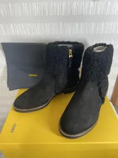 FENDI新品未使用◉レディースブーツ22.5㎝黒フェンディ冬用 中古used