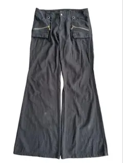 zip flare cargo pants