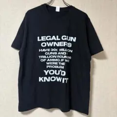 478 黒 LEGAL GUN アメリカ古着 Tシャツ ブラック 黒t プリント