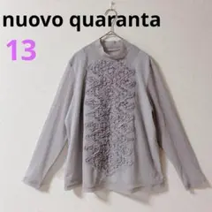 【nuovo quaranta】ハイネックトップス シアーブラウス　グレー日本製