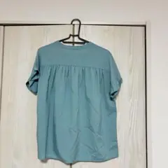 美品TERRAORY テラオリー ギャザーブラウス グリーン