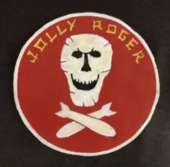 レザー製スコードロンパッチ　JOLLY ROGERS ハンドペイント　牛革