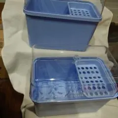 哺乳瓶用消毒・衛生ケース 2個セット 青