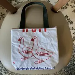 アヒル 新品　可愛い　保冷　バッグ　エコ　鳥　動物　レトロ　ベトナム　耐水性