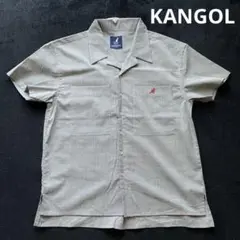 【KANGOL】半袖シャツ グレー　チェック　S ビッグシルエット